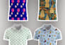 do all over print pattern golf polo t shirt design with mockup